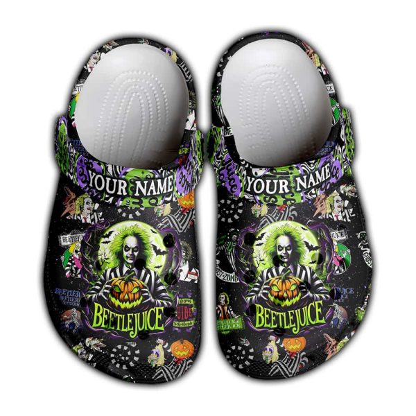 Personalized Beetlejuice x Halloween Crocs Clogs