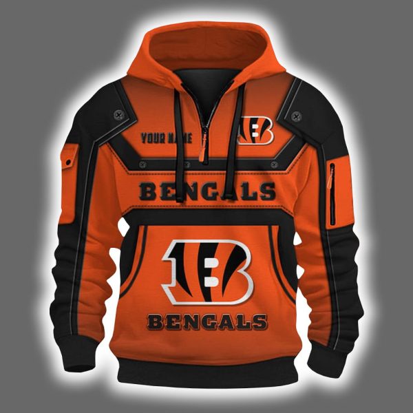 Personalized Bengals Quarter Zip Hoodie