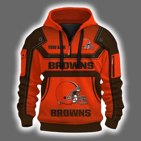 Personalized Browns Quarter Zip Hoodie