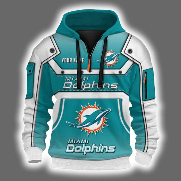 Personalized Dolphins Quarter Zip Hoodie