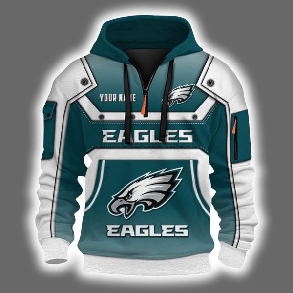 Personalized Eagles Quarter Zip Hoodie