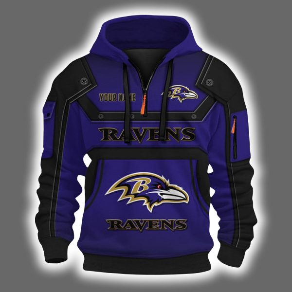 Personalized Ravens Quarter Zip Hoodie