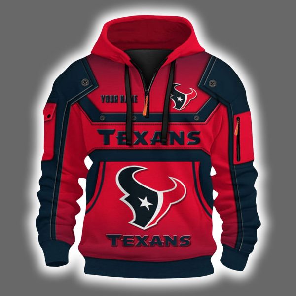 Personalized Texans Quarter Zip Hoodie