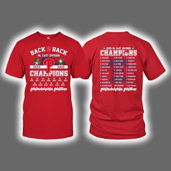 Phillies B2B NL East Champs Two-Sided 2025 Shirt