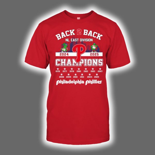 Phillies B2B NL East Champs Two Sided 2025 Shirt