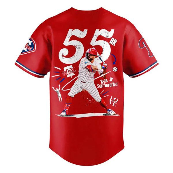 Phillies Kyle Schwarber 55 Home Runs Jersey 3