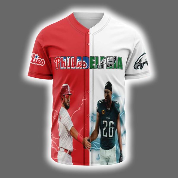 Phillies Kyle Schwarber x Eagles Saquon Barkley Baseball Jersey