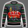 Pit Bull Friends On Red Sofa Ugly Christmas Sweater 2