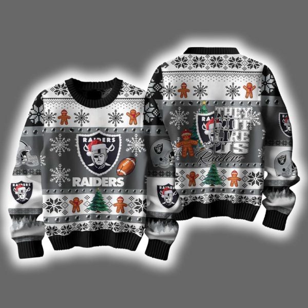 Raiders They Not Like Us Ugly Christmas Sweater