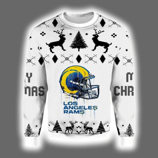 Rams Drip Helmet Ugly Christmas Sweater