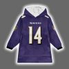 Ravens Kyle Hamilton 14 Football Unisex Blanket Hoodie 2