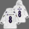 Ravens Lamar Jackson 8 Football Blanket Hoodie 2