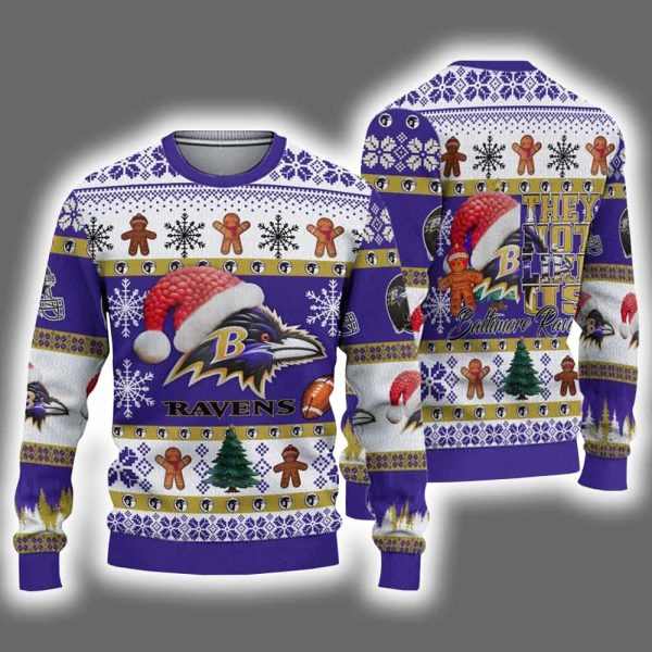 Ravens Santa They Not Like Us Ugly Christmas Sweater