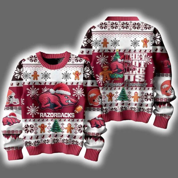 Razorbacks They Not Like Us Ugly Christmas Sweater
