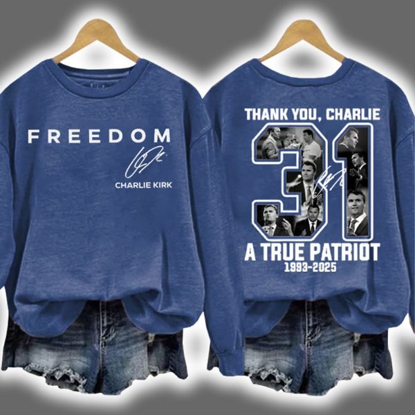 Red Freedom Charlie Kirk Birthday 31 Signature Sweatshirt 4