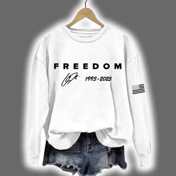 Red Freedom Charlie Kirk Signature 1993 2025 USA Flag Sweatshirt