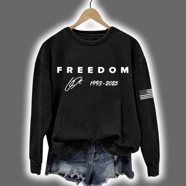 Red Freedom Charlie Kirk Signature 1993 2025 USA Flag Sweatshirt