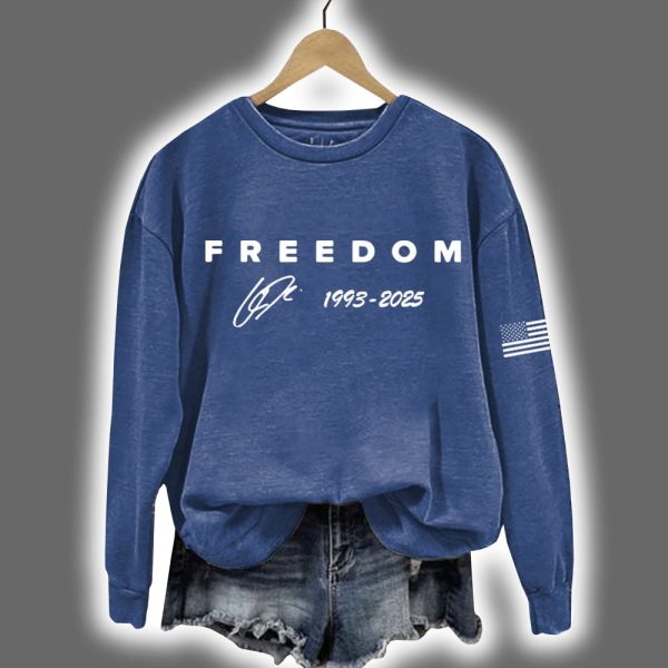 Red Freedom Charlie Kirk Signature 1993 2025 USA Flag Sweatshirt