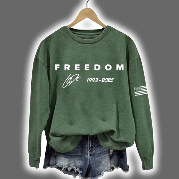 Red Freedom Charlie Kirk Signature 1993 2025 USA Flag Sweatshirt