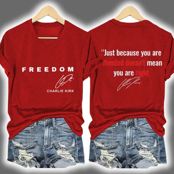 Red Freedom Charlie Kirk Two-Sided Shirt