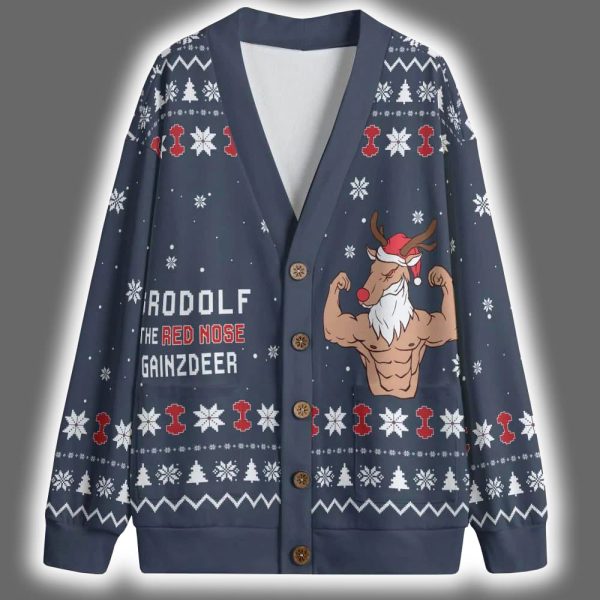 Reindeer The Swoleman Christmas Cardigan 2 1