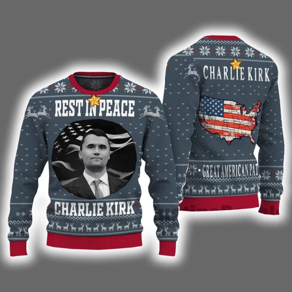 Rest In Peace Charlie Kirk Ugly Christmas Sweater