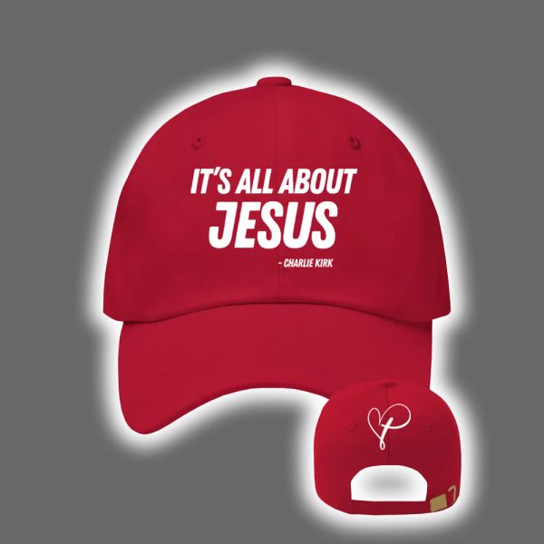 Retro Charlie Kirk It's All About Jesus Print Baseball Cap