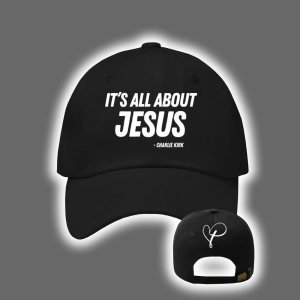 Retro Charlie Kirk It's All About Jesus Print Baseball Cap