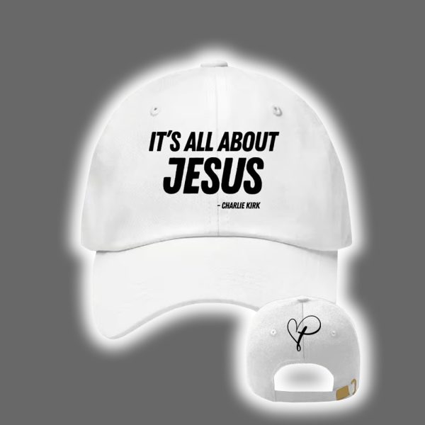 Retro Charlie Kirk It's All About Jesus Print Baseball Cap