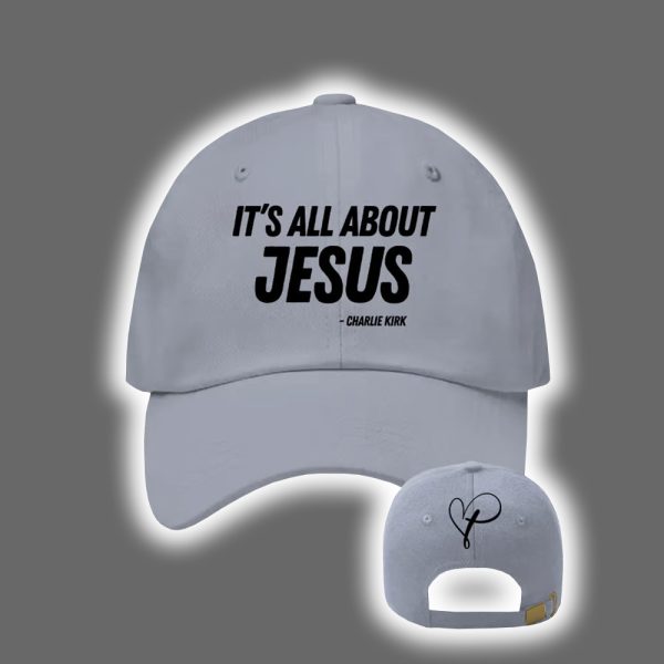Retro Charlie Kirk It's All About Jesus Print Baseball Cap