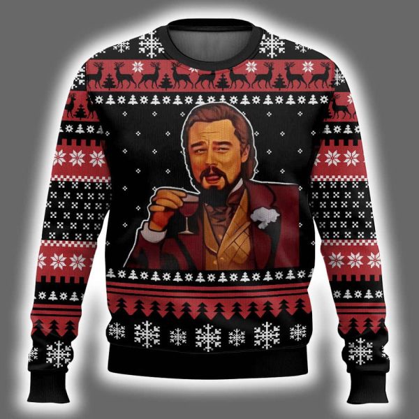 Retro Leonardo Dicaprio Meme Ugly Christmas Sweater 2