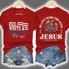 Retro Red White & Blueberries He's On A Work Trip With Jesus Charlie Kirk Print T-Shirt