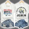 Retro Red White Blueberries Hes On A Work Trip With Jesus Charlie Kirk Print T Shirt 3