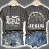 Retro Red White Blueberries Hes On A Work Trip With Jesus Charlie Kirk Print T Shirt 4