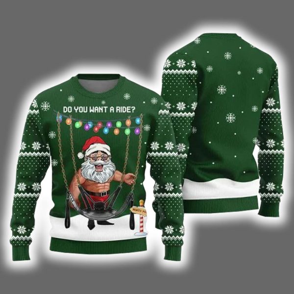 Riding With Santa Naughty Ugly Christmas Sweater