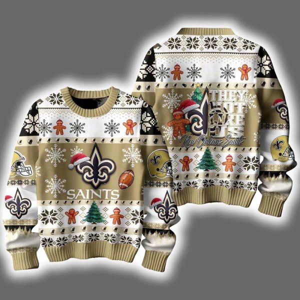 Saints They Not Like Us Ugly Christmas Sweater