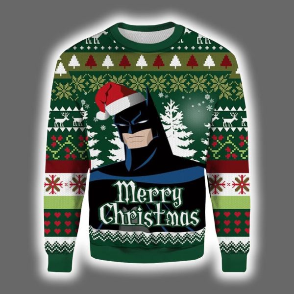 Santa Batman Merry Christmas Ugly Christmas Sweater