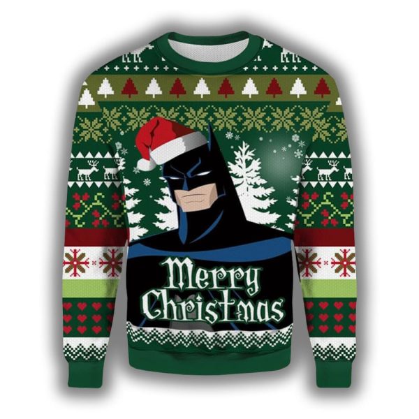 Santa Batman Merry Christmas Ugly Christmas Sweater 2