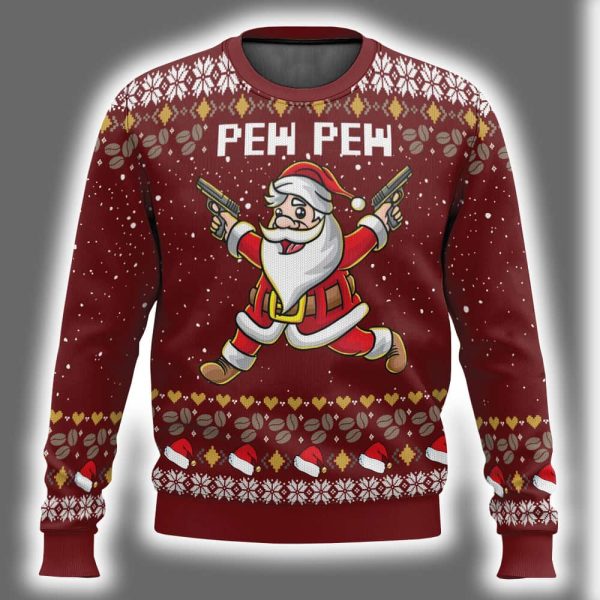 Santa Claus Pew Pew Ugly Christmas Sweater 2