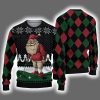Santa Claus Playing Golf Ugly Christmas Sweater