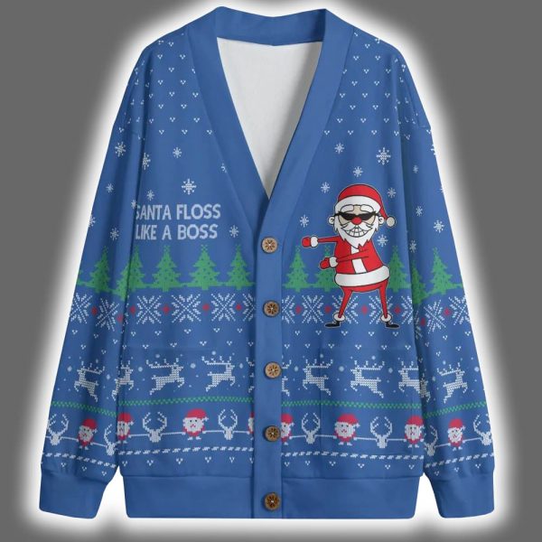 Santa Floss Like A Boss Christmas Cardigan 3 2