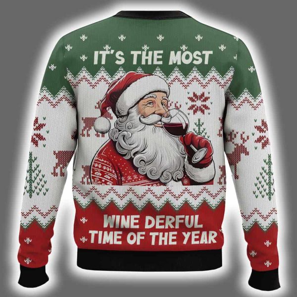 Santa Its The Most Wine Derful Time Of The Year Ugly Christmas Sweater 3