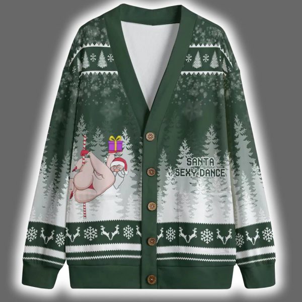 Santa Sexy Dance Ugly Christmas Cardigan