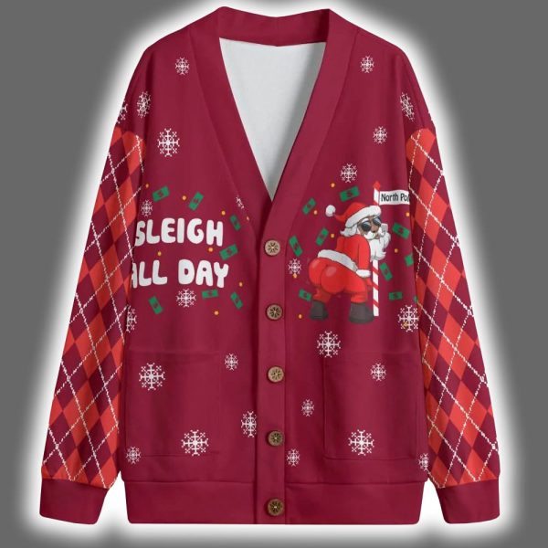 Santa Sleigh All Day Dirty Christmas Cardigan 2 1