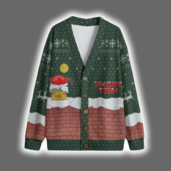 Santa Upside Down Merry Christmas Cardigan 2