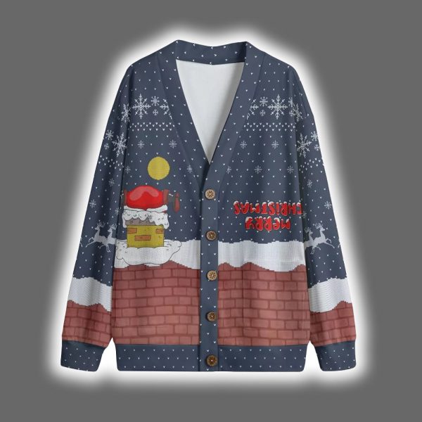 Santa Upside Down Merry Christmas Cardigan 4