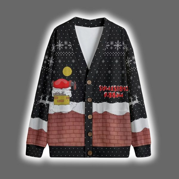 Santa Upside Down Merry Christmas Cardigan 5