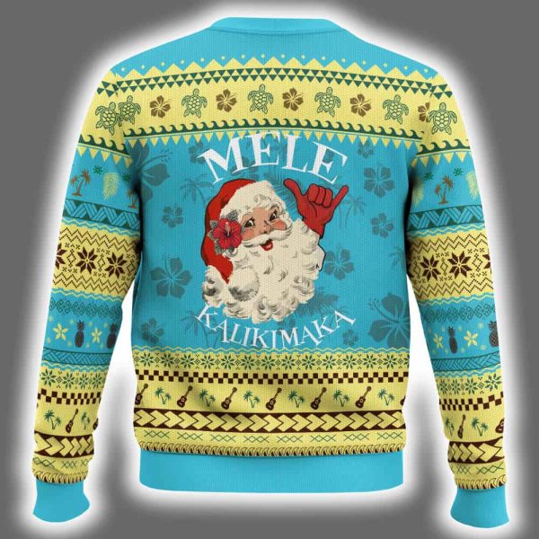 Santa Xmas In Hawaii Mele Kalikimaka Ugly Christmas Sweater 3
