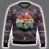 Satan Claus On Mountain Bike Ugly Christmas Sweater 2