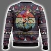 Satan Claus On Mountain Bike Ugly Christmas Sweater 3